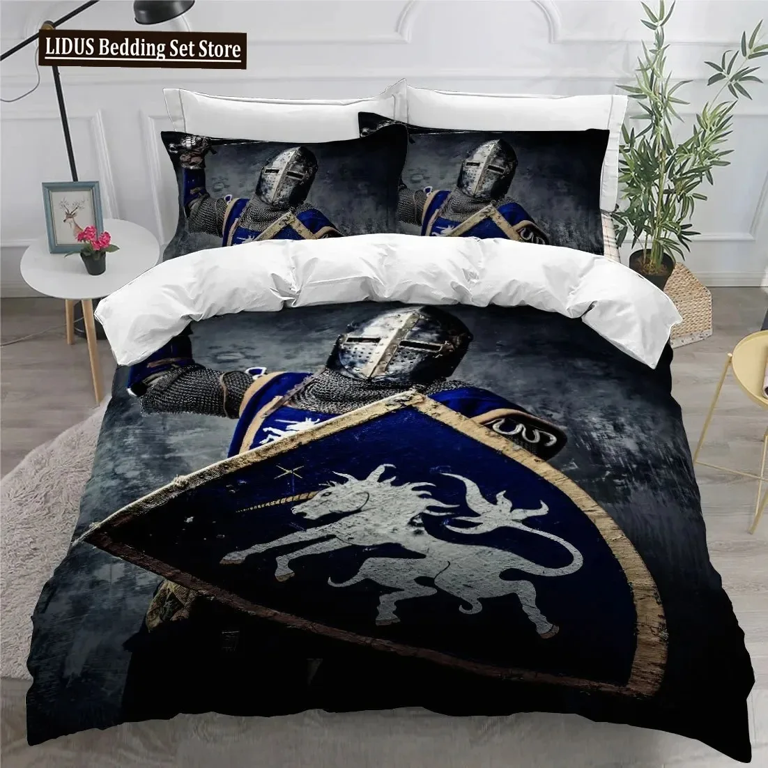 

3D Print Holy Knights Bedding Set Boys Girls Twin Queen King Size Duvet Cover Pillowcase Bed Boys Adult Home Textileextile