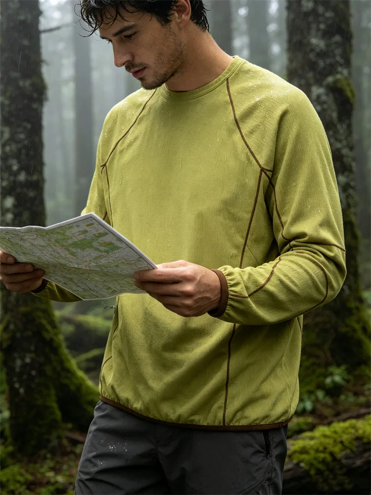 Outdoor Mountain Series Moisture Wicking Quick Dry Long Sleeve Unisex Loose Fit Cycling Hiking Base Layer Shirt T-Shirt