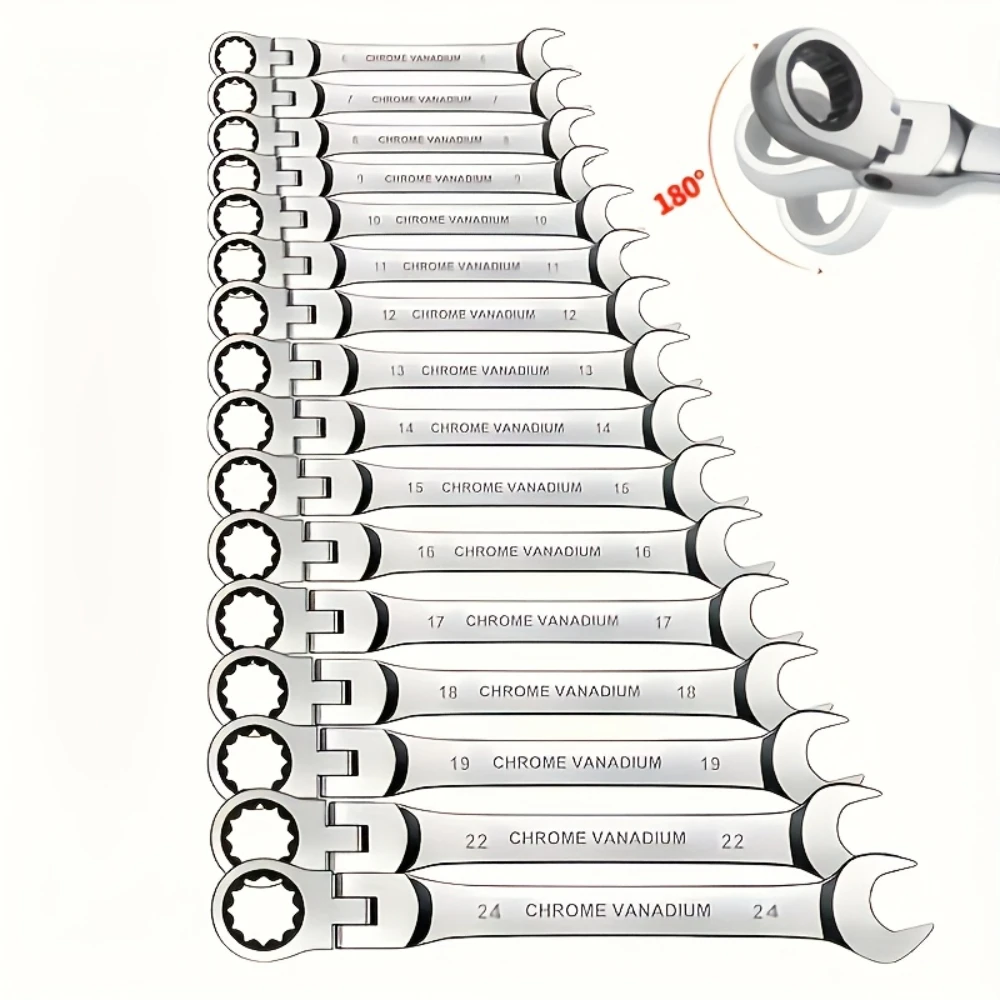 Set di chiavi a cricchetto da 72 denti da 1 pezzo, acciaio al cromo vanadio, coppia regolabile per uso automatico e resistente