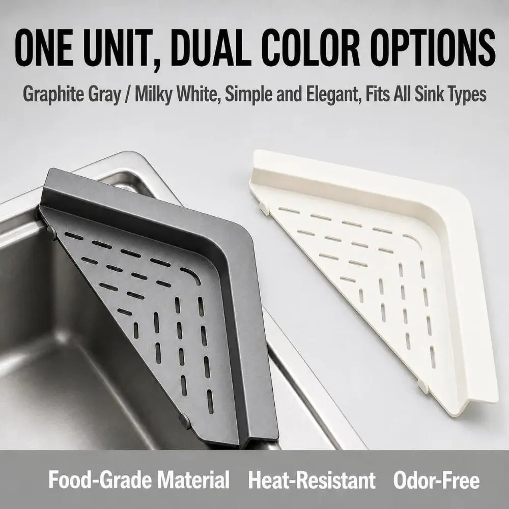 Portable Non-Slip Sink Dish Drying Rack Triangular Large Capacity Sink Drainer Kitchen Sink Storage Shelf for Kitchen Utensil