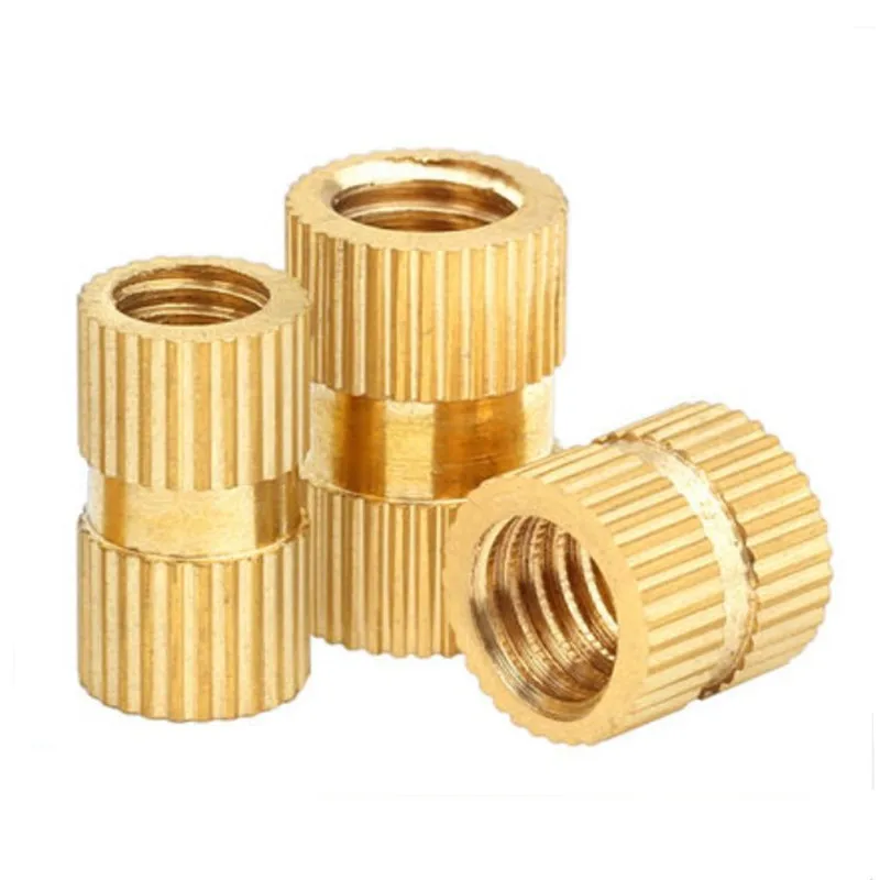 10-100pcs M1.4 M2 M2.5 M3 M4 M5 M6 M8 M10 Injection Molding Brass insert nut Knurled Thread Inserts Nuts