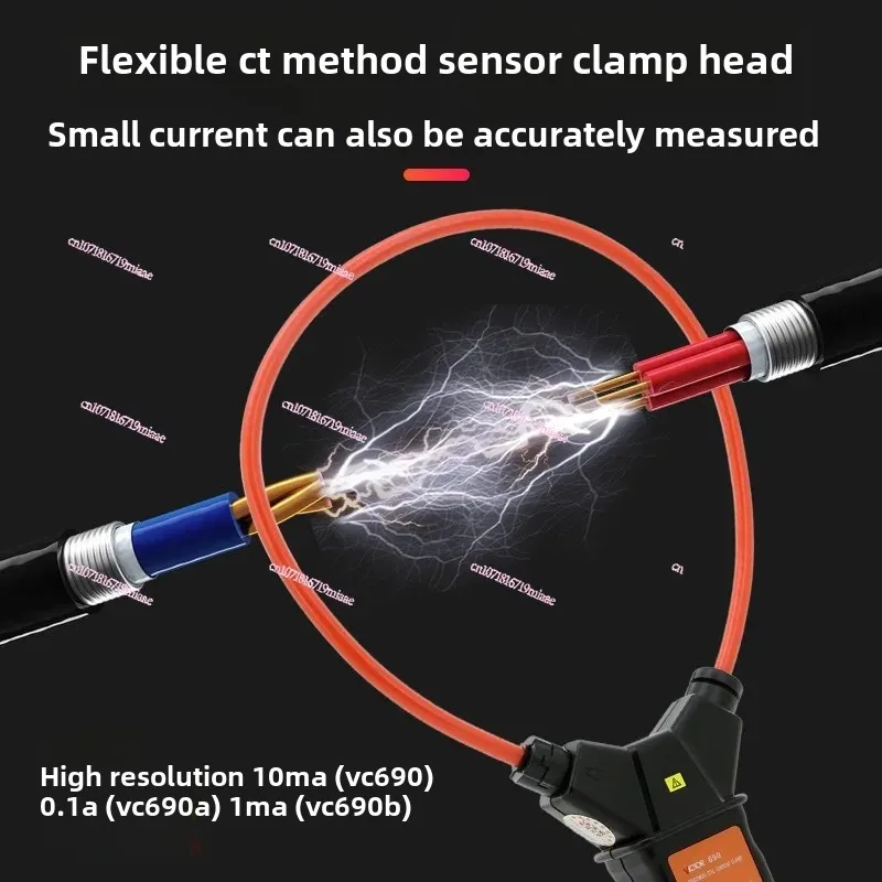 Flexible Coil High Current Leakage Current Clamp Meter VC690 Large Diameter Clamp Meter AC Tester 9999A