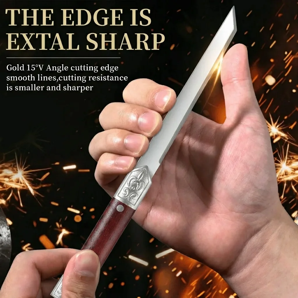 Professional straight knife with plastic handle, kitchen knife with knife sheath, 1/2/3 piece set of kitchen cooking fruit knife