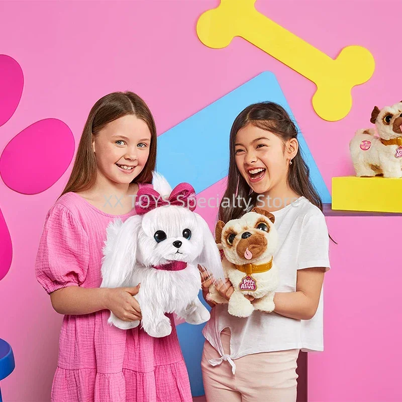 ZURU Pets Alive Lil' Paw The Walking Puppy Interactieve hond die lopen Interactief gemotoriseerd pluche huisdier zacht speelgoed voor kinderen en meisjes