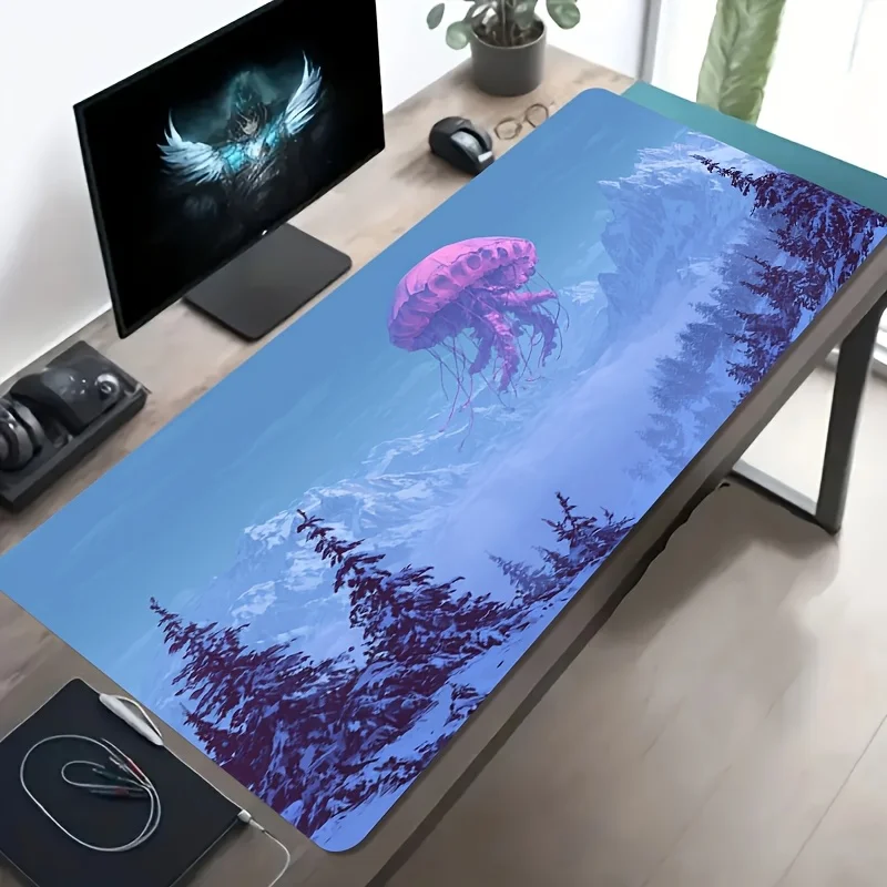 

Gaming Desk Mat Mouse Pad Durable Desk Mat Soft Cloth Surface Stable Rubber Base for Home Office PC Laptop Work Ideal Gaming Des