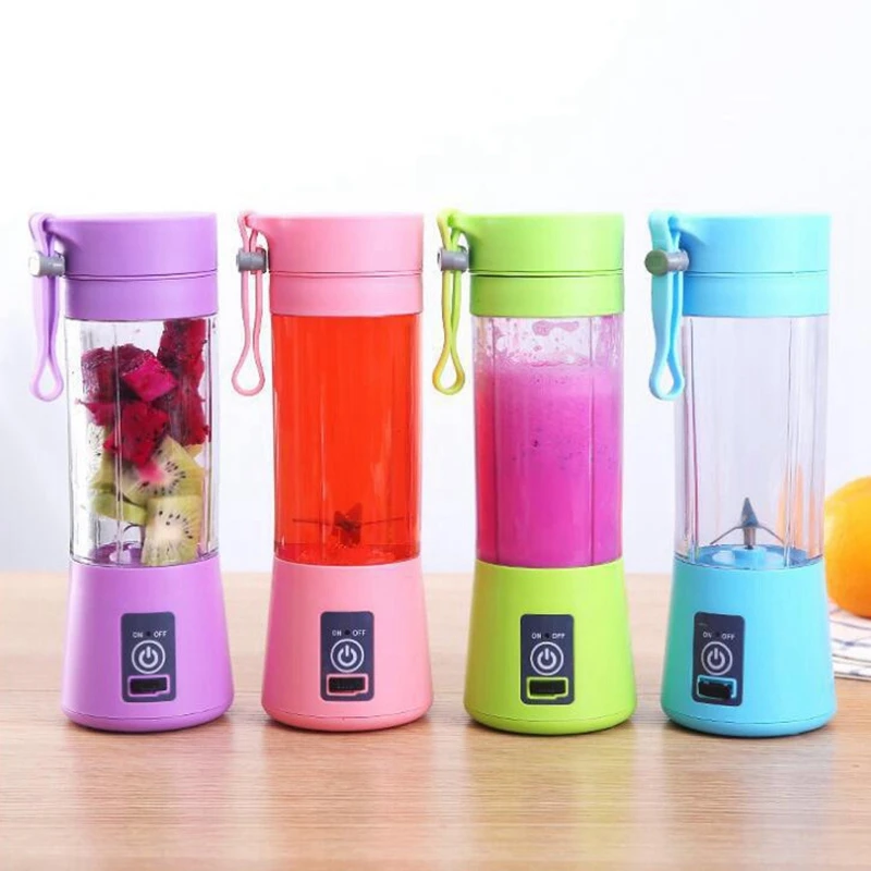 Electric Fruit Juicer Blender Portable Handheld USB Personal Milk Smoothie Maker Mixer Cup for Home Picnic Office,Pink