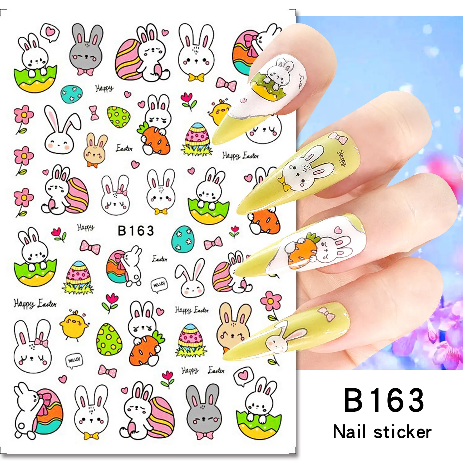 Pasen Serie Nail Art Stickers Nagelsticker Schattige Bunny Zootopia Manicure 2024 Nieuwjaar Nagel Sticker Puka Konijn Nagel Charme