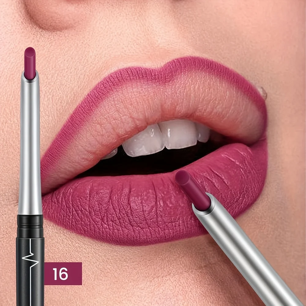 Crayon à lèvres mat imperméable longue durée, Contour rouge, rouge à lèvres teinte antiadhésive, maquillage hydratant pour les lèvres