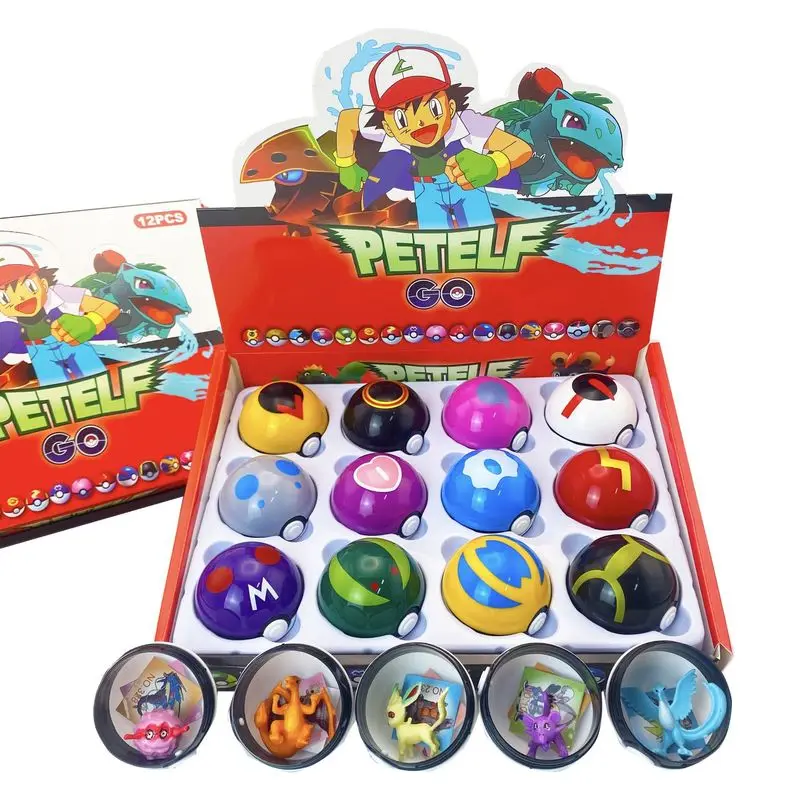 12 Stück Poke Blind Ball, zufällige Farbe, Cartoon- und Anime-Figuren, Sammlerfiguren, trendiges Spielzeug, Weihnachtsgeschenk, dekorative Verzierung