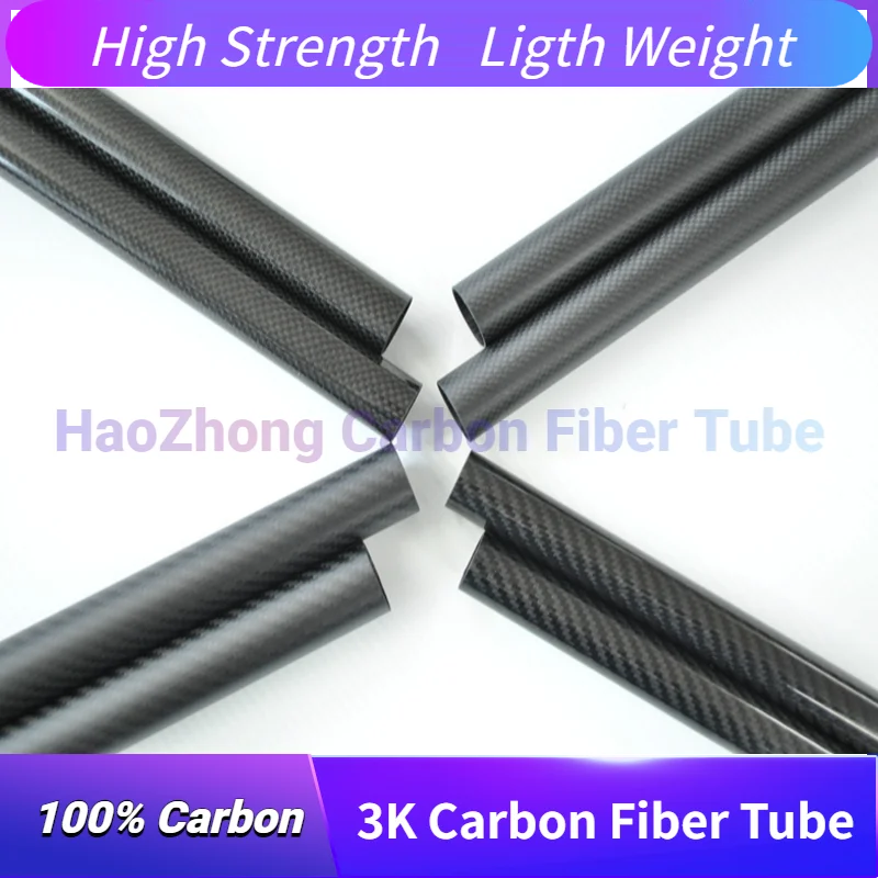 L500mm 3k Carbon Fiber Tube 50mm 55mm 60mm 64mm High Quality 3K Carbon Fiber Fabric Wound/Winded/Woven Tube Carbon Tail Boom