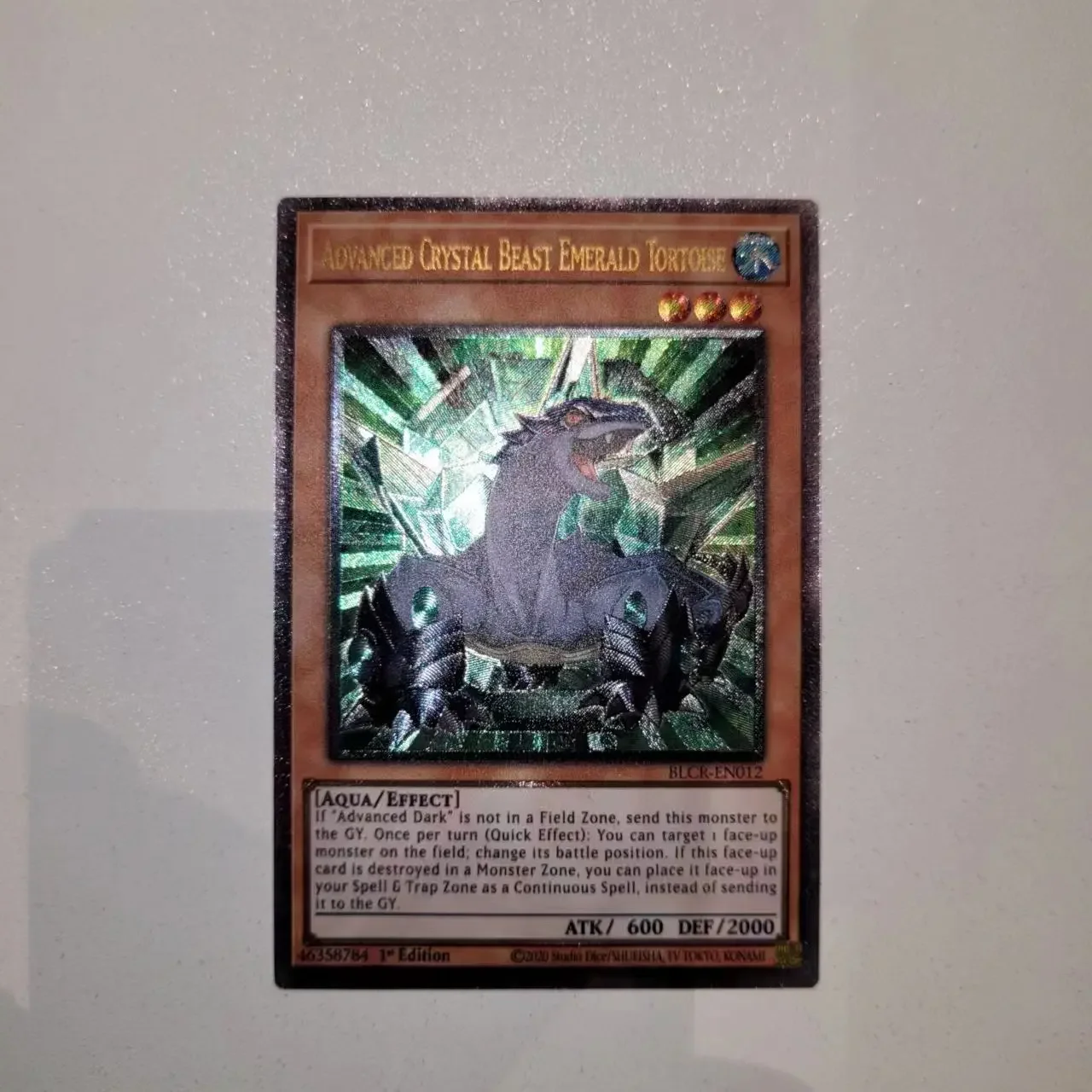 Yu-Gi-Oh UTR BLCR-EN012/ Advanced Crystal Beast Emerald Tortoise Children's Gift Collectible Card Toys ((Customizable))