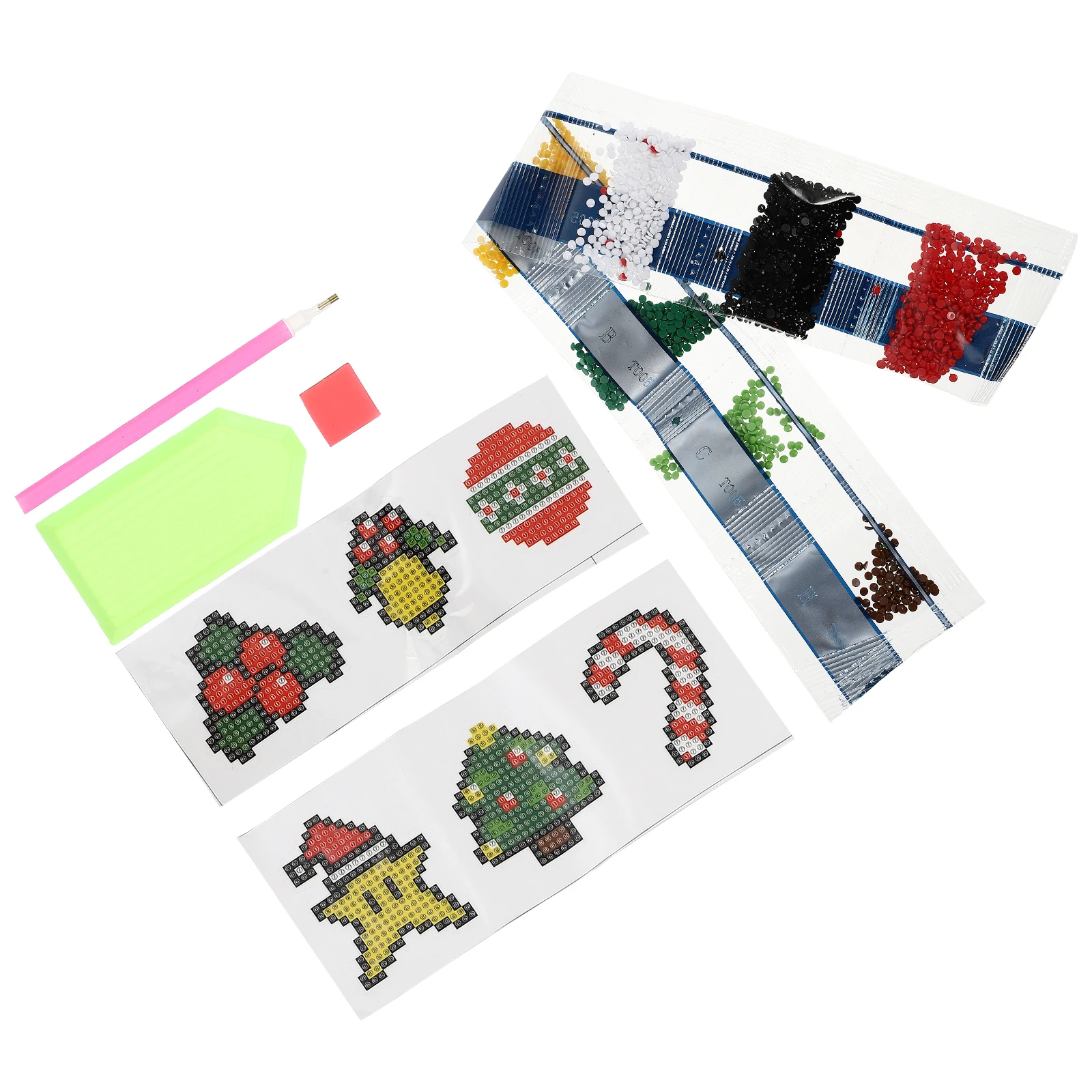 1Set Sticker Xmas DIY Bead Painting Supplies Creative Cartoon Pattern Decoration for Christmas Gift Wrapping