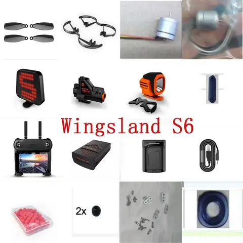 WINGSLAND S6 Pocket Drone RC Quacopter Spare Parts motor propeller blades guard remote controller battery charger machine arm