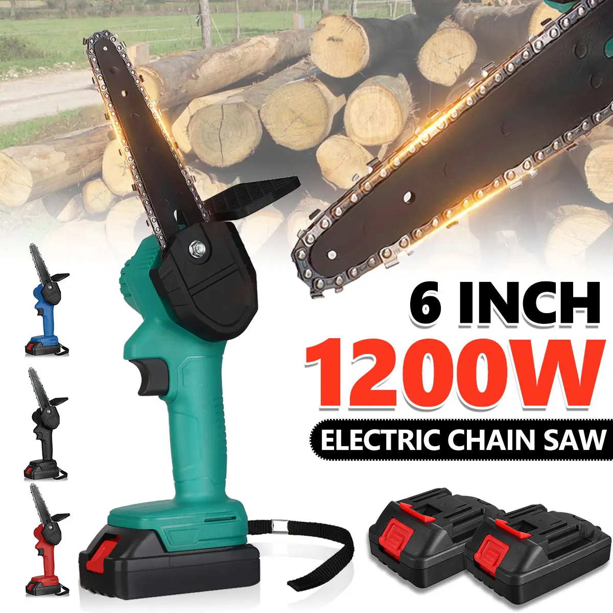 

88VF 6 Inch Mini Electric Saw Chainsaw Garden Tree Logging Saw Woodworking Tools Wood Cutters For Makiita 18V Battery EU Plug