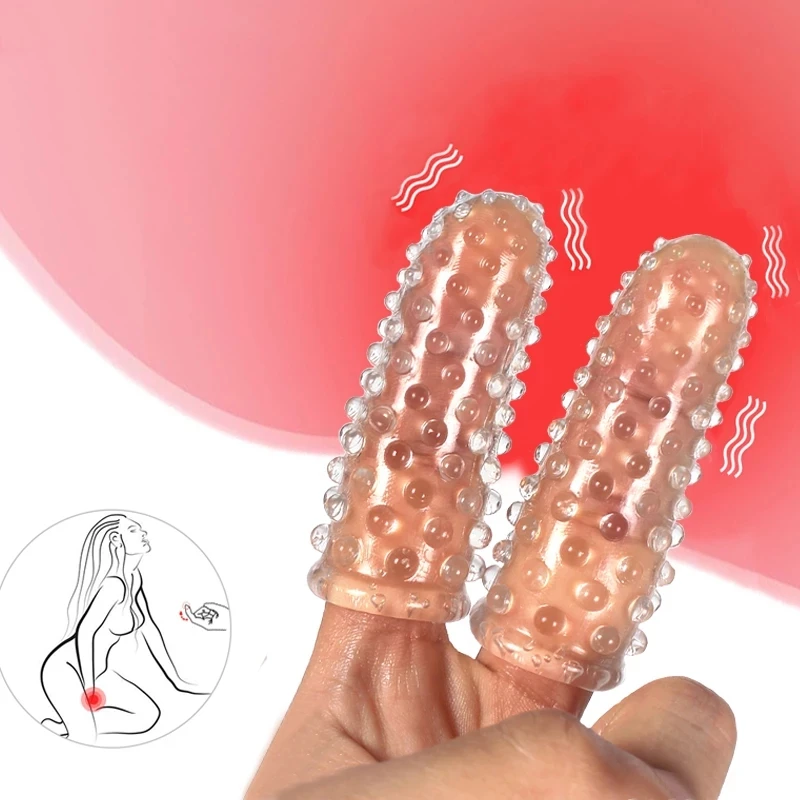 Reusable Finger Sleeve Condom With Spike Dotted Condoms For Men Sex Tools Clitoral Stimulation Delay Ejaculation Sex Toys Shop