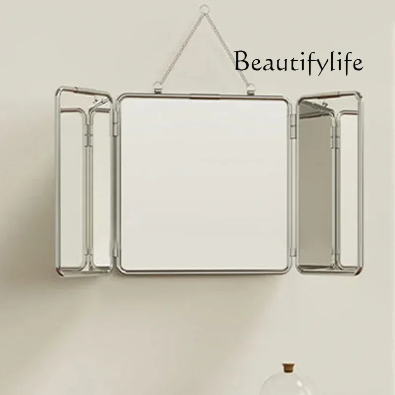 

Portable Folding Mirror Living Room Small Girls Bathroom Aesthetic Mirror Items Cosmetics Barber Travel Espelhos Home Products