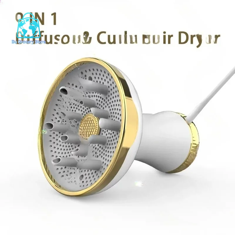 Cross-border wind hood drying hair dryer, 2-in-1 hair styling curler, household fluffy hair dryer