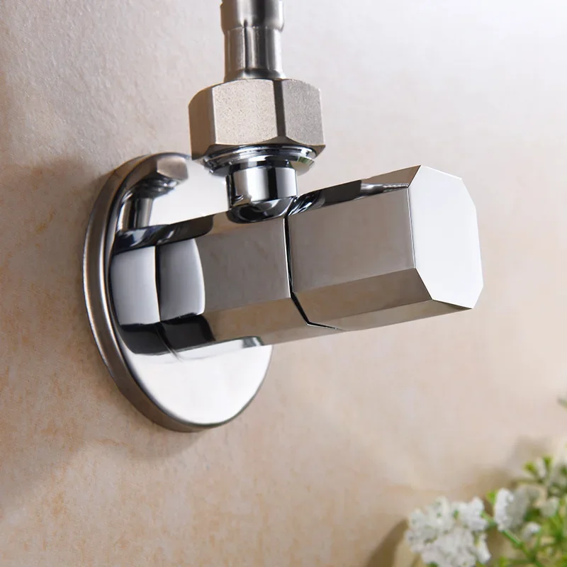 Bathroom Wall Mount Toilet Tank Water Supply Valves Premium Brass Shut Off Valve Ceramic Spool for Precise Water Flow Control