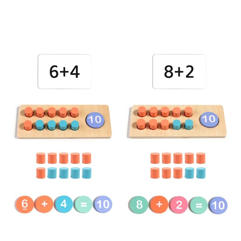 木製数字ボード 赤ちゃん向け 認知マッチング 足し算 引き算 操作 モンテッソーリ 論理的思考トレーニング 算数おもちゃ