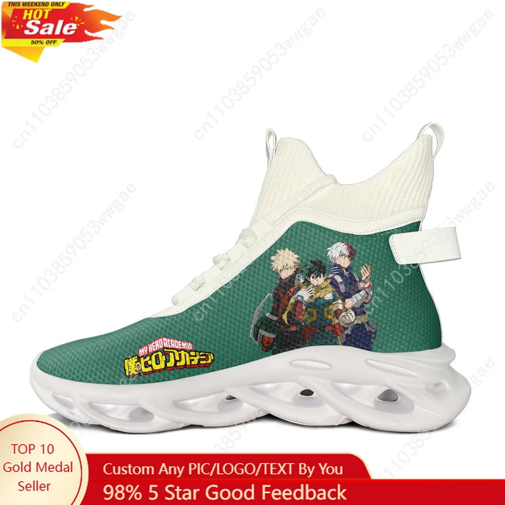 

My Hero Academia High Top Flat Sneaker Man Women Sport Running Shoe High Quality Sneakers Lace Up Mesh Footwear Customized Shoes