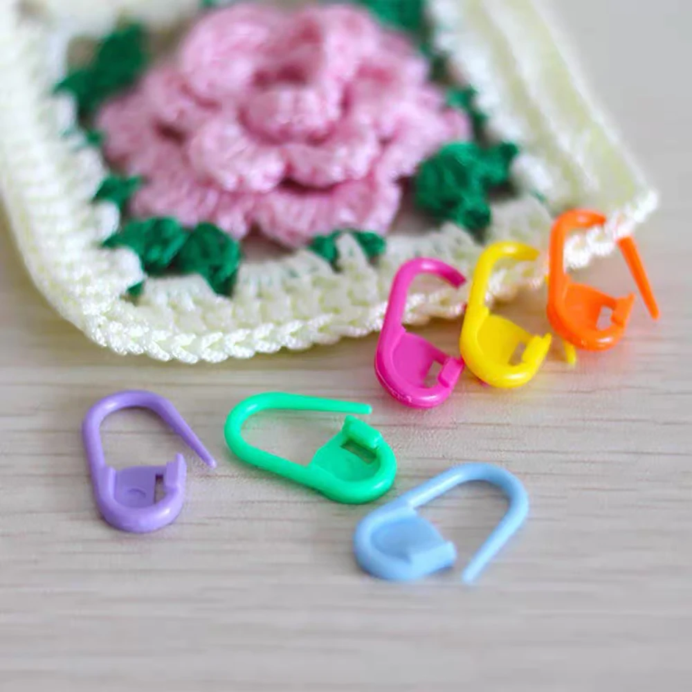 10/30/50/100pc Plastic Pins Locking Stitch Markers Sweater Yarn Mark Buckle Needle Knitting Tools Accessories Counting Clip Hook