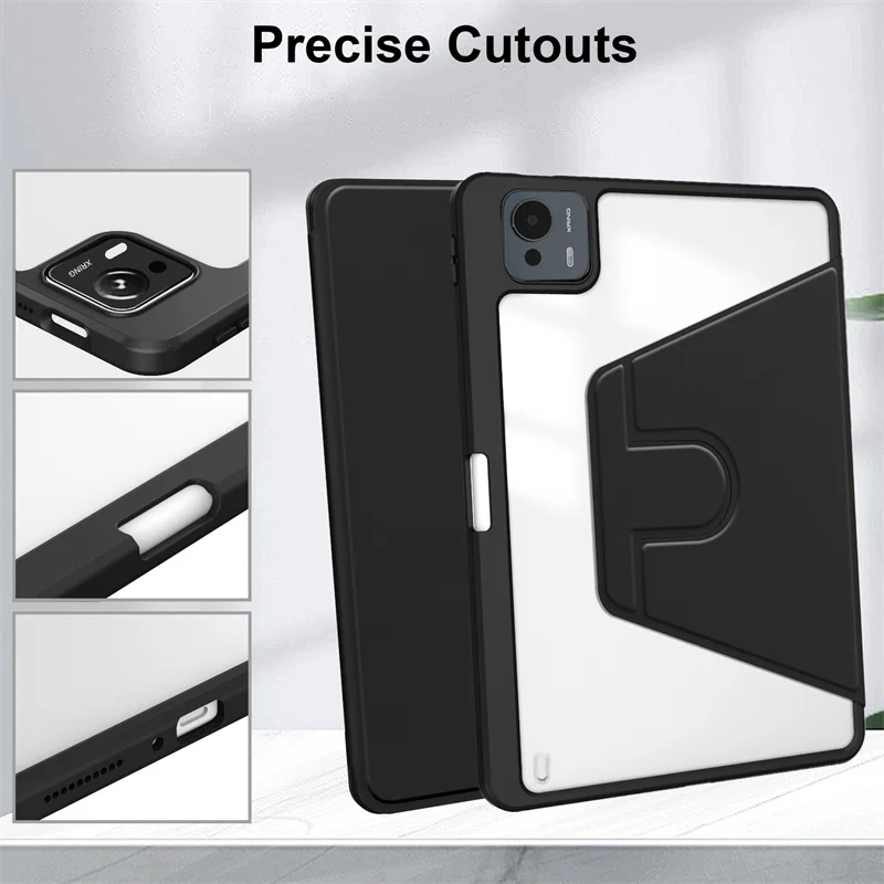 Etui na Honor Magic Pad 3 z uchwytem na długopis, obrotowe o 360 stopni, skórzane, akrylowe, przezroczyste, twarde etui z podstawką na Honor Magicpad 3 Cover 13.3" — zdjęcie produktu 6