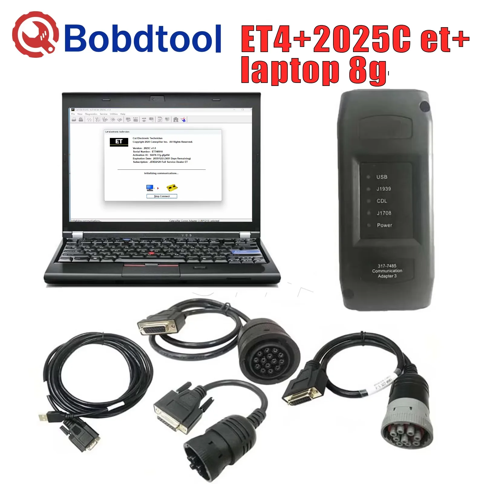CAT ET 2026A Diagnostic Adapter 3 ET3 Kit with Laptop for Caterpillar Heavy Equipment Full System Diagnosis