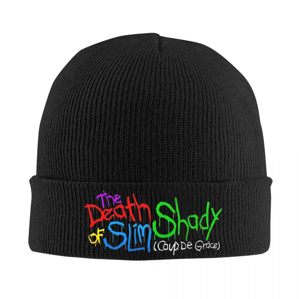 Death Of Slim Shady Knitted Hat Women's Men's Beanie Autumn Winter Hats Eminem Rap Old School Music Warm Cap