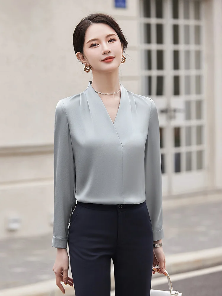 AIyssa-Camisa de manga larga para mujer, moda profesional, primavera y verano, alta calidad, ambiente sencillo, nueva