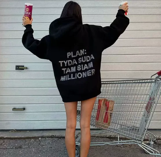 

Alphabet Decorative Hoodie Women's Clothing Fashion Women's Sweatshirt Clothing Blazer Casual Hoodie Daily Wear Moletom Y2k Top