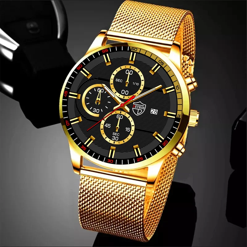 

2022 men's fashion sports watches men luxury stainless steel quartz watches luminous clock man business casual leather watch