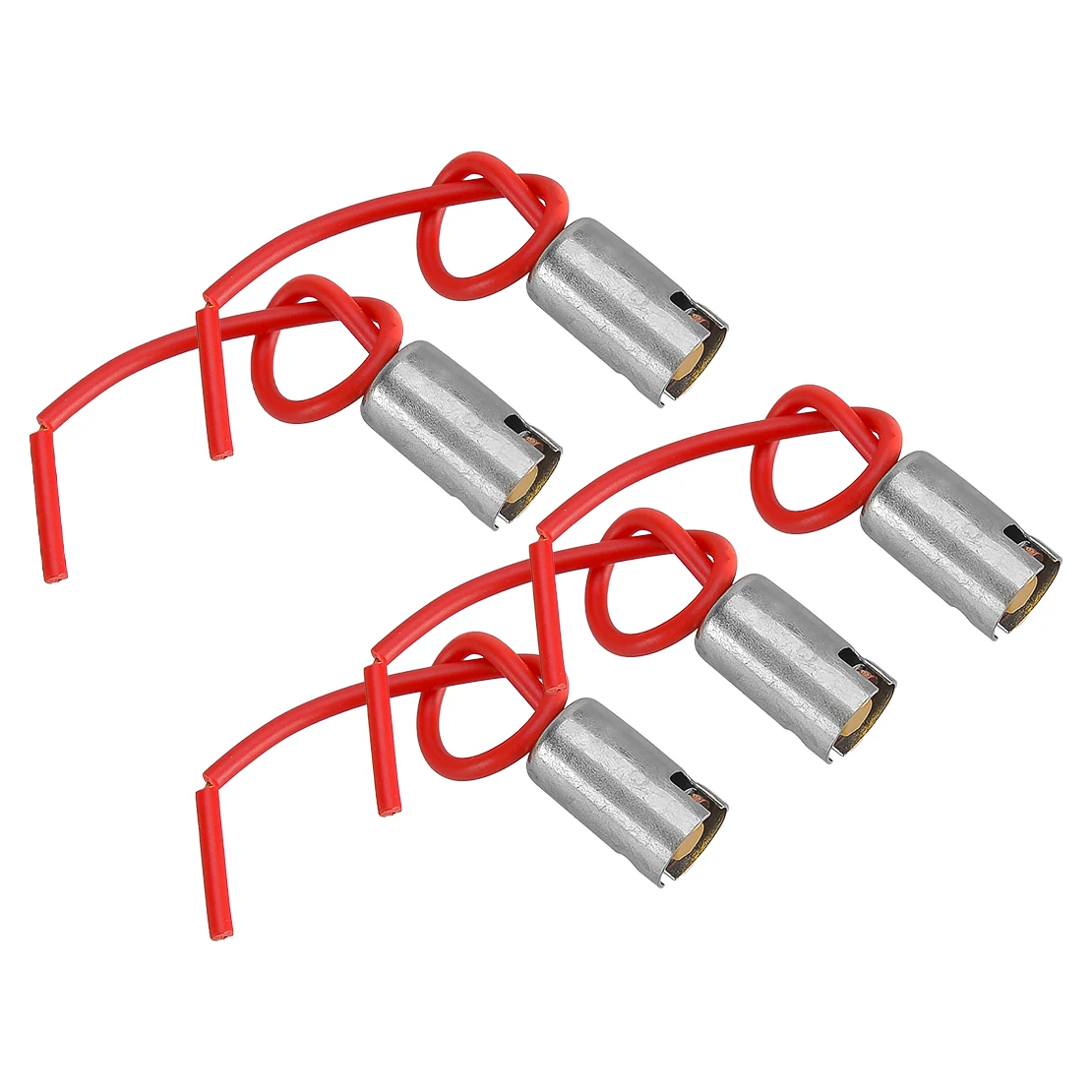 BA9S Universal Car Auto Truck SUV Light Bulb Sockets Holders Bases Connectors With Wire Red