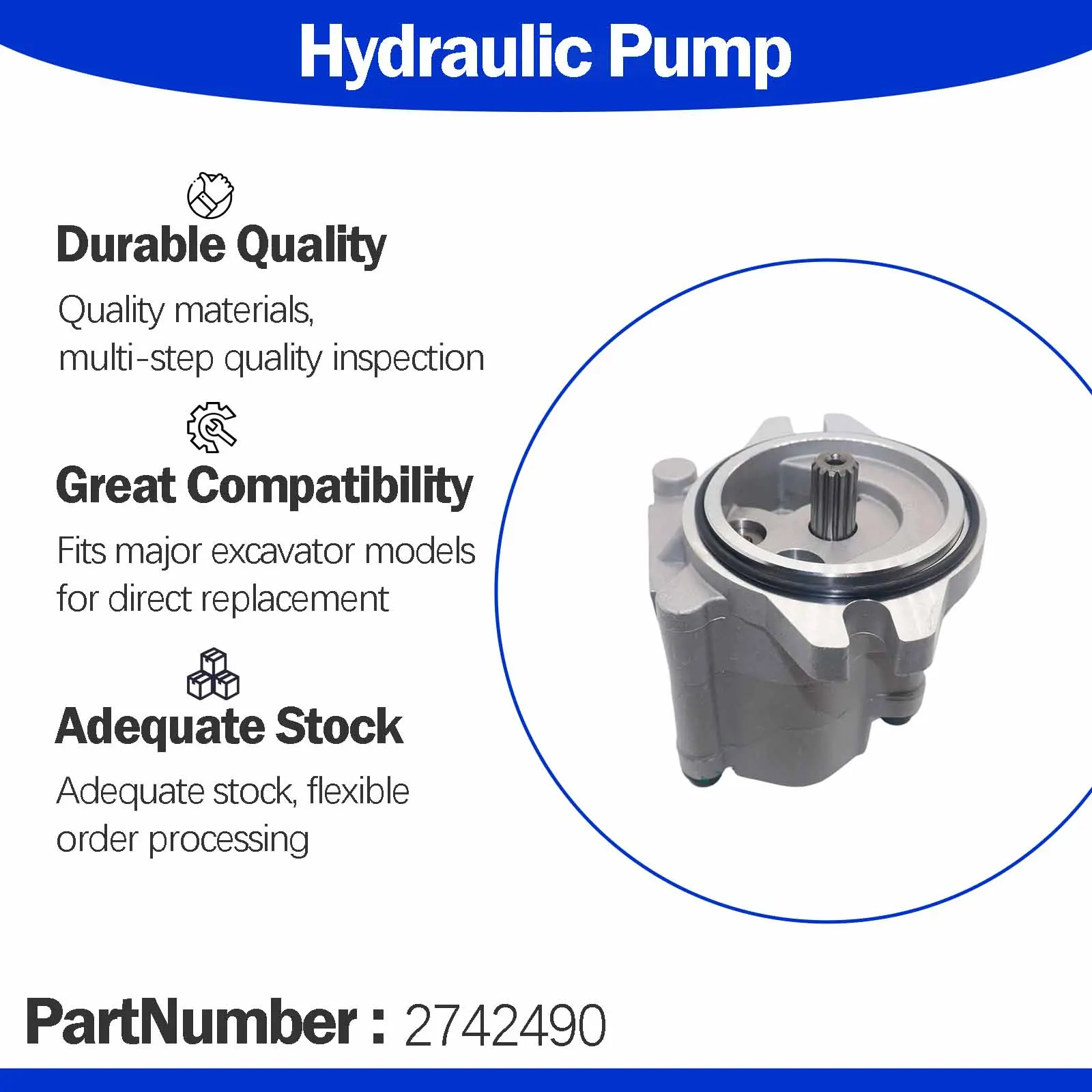 Grease Pump Assembly 274-2490 2742490 For Caterpillar CAT M330D Wheeled excavators