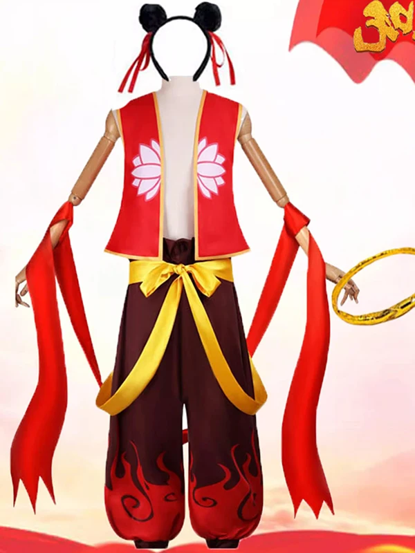 Adult Children's Cosplay Clothes Na Zha loween Dance Performance Costume Tang Suit Ethnic Stage Costume Spring 2025