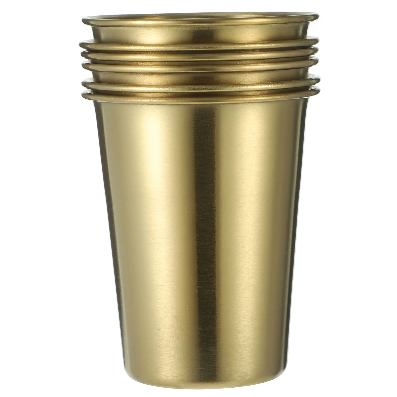 

6 pcs Titanium Water Cup Set Stainless Steel Beer Cups Metal Coffee Mugs Juice Cups Home Party Use Bright Color