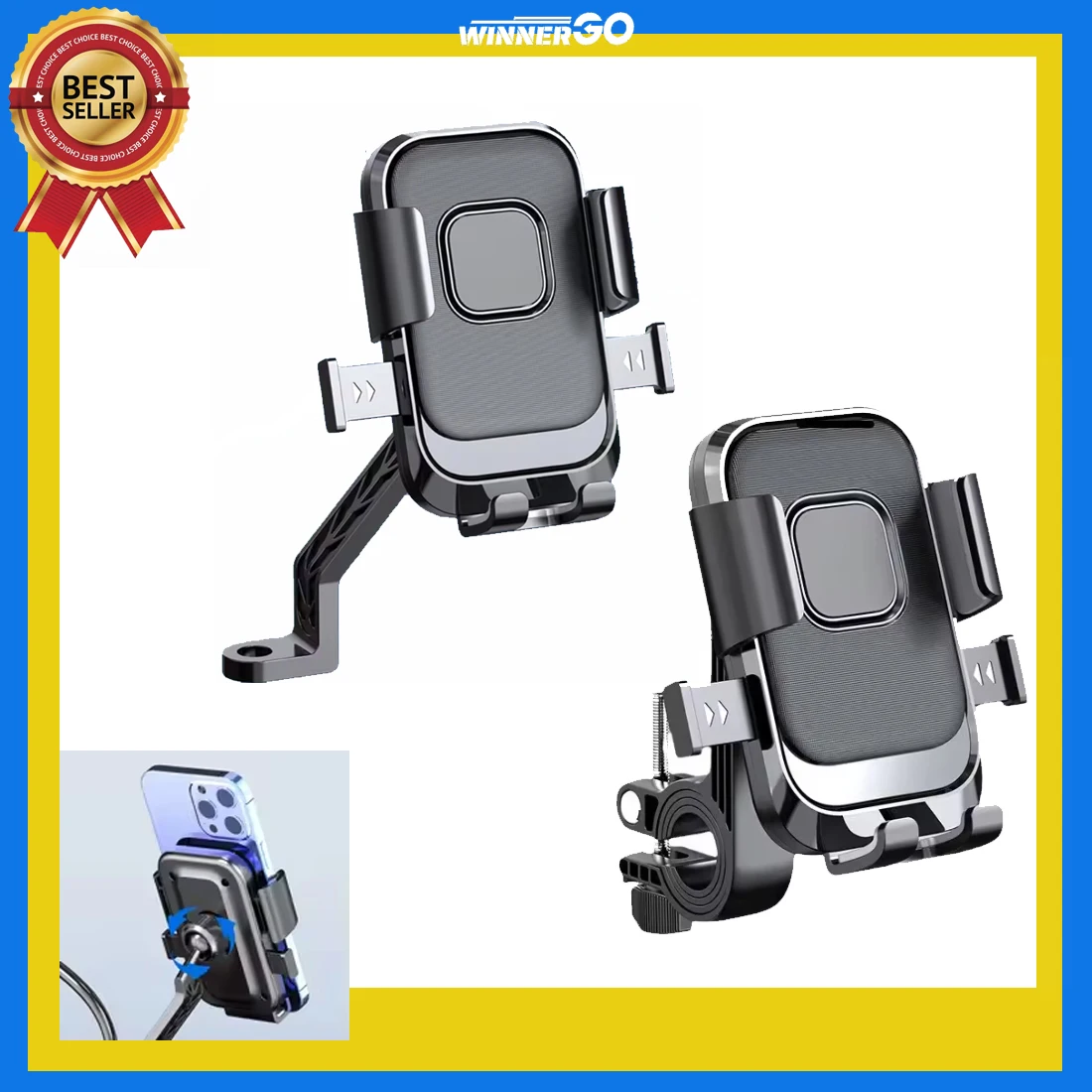 

Motorcycles Bicycles Phone Holder Free Rotation Mobile Phone Navigation Bracket for Riding Shockproof for IPhone Xiaomi Samsung