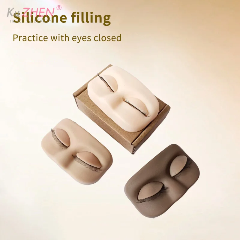 PVC Mini Lash Flat Model Head Praktyka przedłużania rzęs Głowa treningowa ze zdejmowanymi wymiennymi powiekami z sztucznymi rzęsami