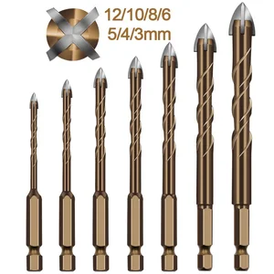 Cam, metal, ahşap, seramik delik testeresi, üçgen, alaşımlı matkap ucu boyutu için çimentodan çapraz, altıgen karo 3 mm 4 mm 5 mm 6 mm 8 mm 10 mm 12 mm'dir 8 en çok satılan, matkap ucu 8 mm beton, no. 1