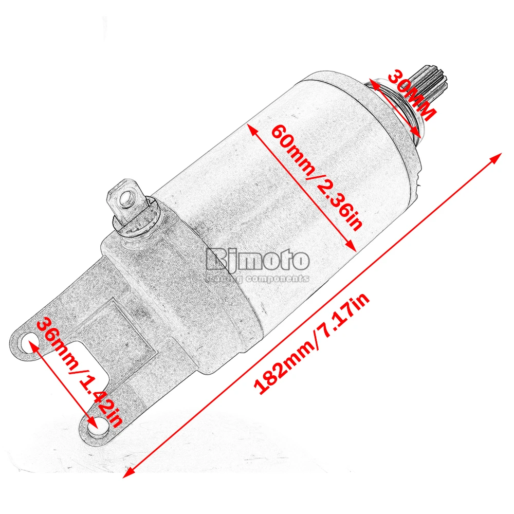 Motorrad-Anlasser für Triumph TT600 Speed Four Daytona 600 & 650 Tiger 800 Street Triple 675R T1310804 T1311112 T1314455 – Detail 2