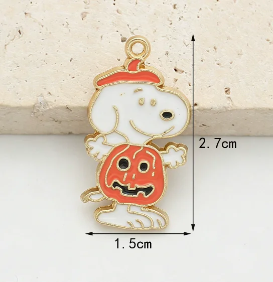10 Pcs Alloy Cartoon Halloween Dog Charm Pendant For Jewelry DIY Bracelet Earrings Decorative Material Accessories