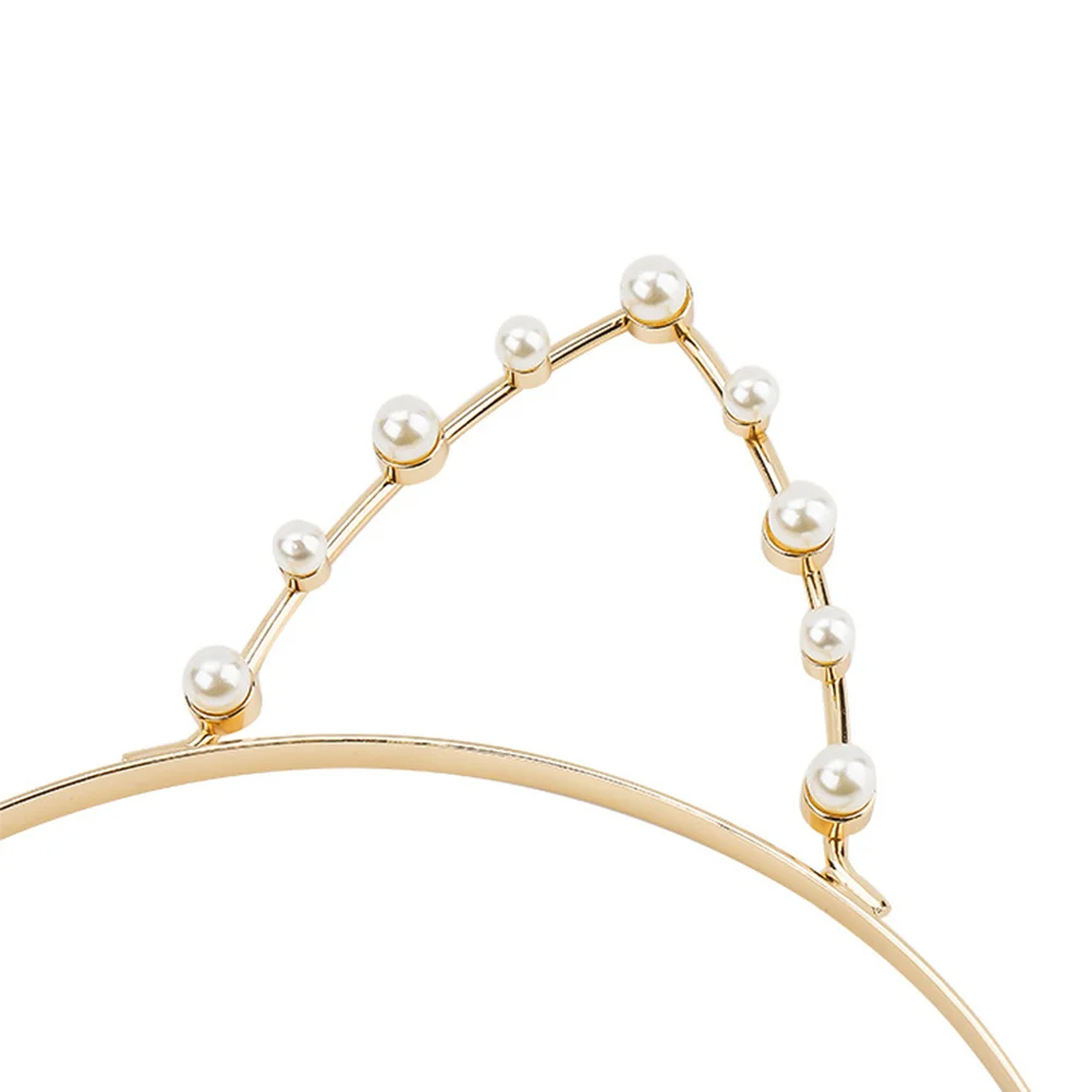 

2Pcs Crystal Pearl Hair Hoops Cat Ears Decor Christmas Gifts for Lightweight Safe Exquisite Detail Party Performance