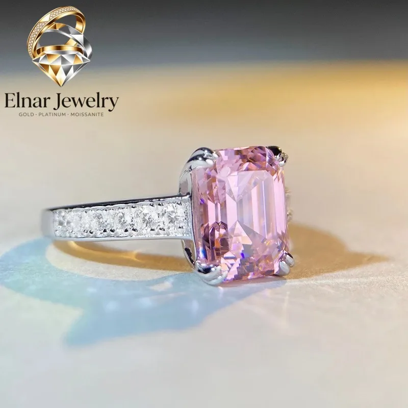 

Ювелирные изделия Elnar: роскошное женское кольцо из цельной платины PT950 с розовым бриллиантом огранки «Пагода» весом 4 карата