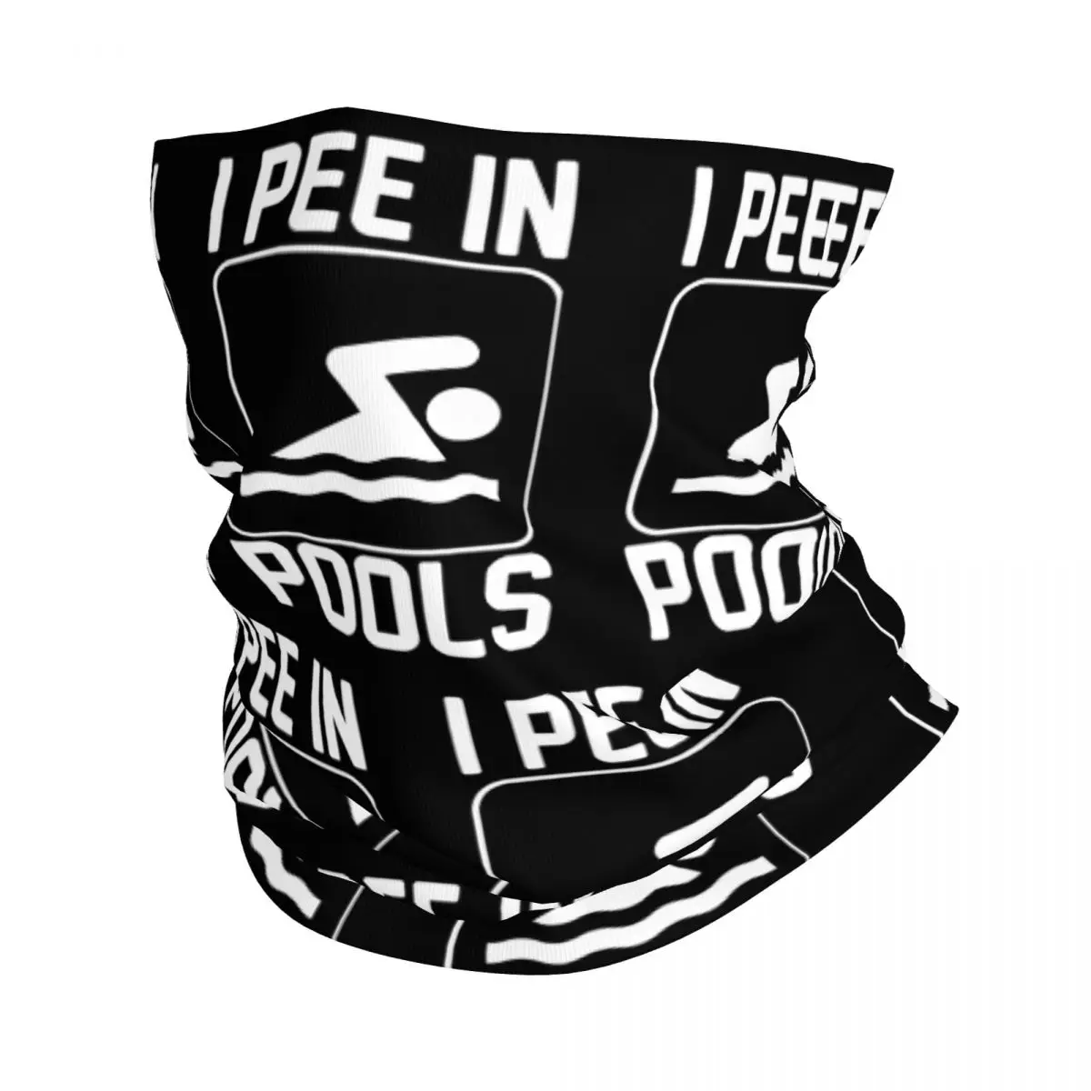 

I Pee In Pools Neck Gaiter Printed Unisex Face Mask Scarf Warm Headband Hiking Windproof