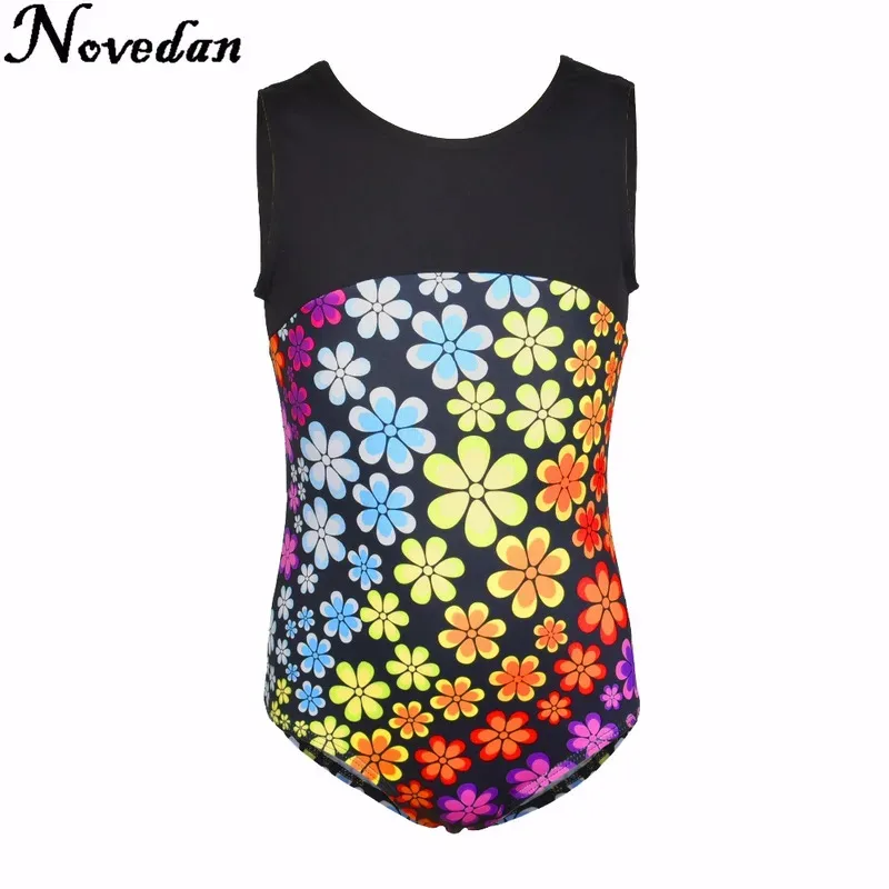 الجمباز الاطفال الشريط حجر الراين الرقص ثياب الفتيات الأطفال التدريب Biketard Dancewear فستان الباليه ob;8