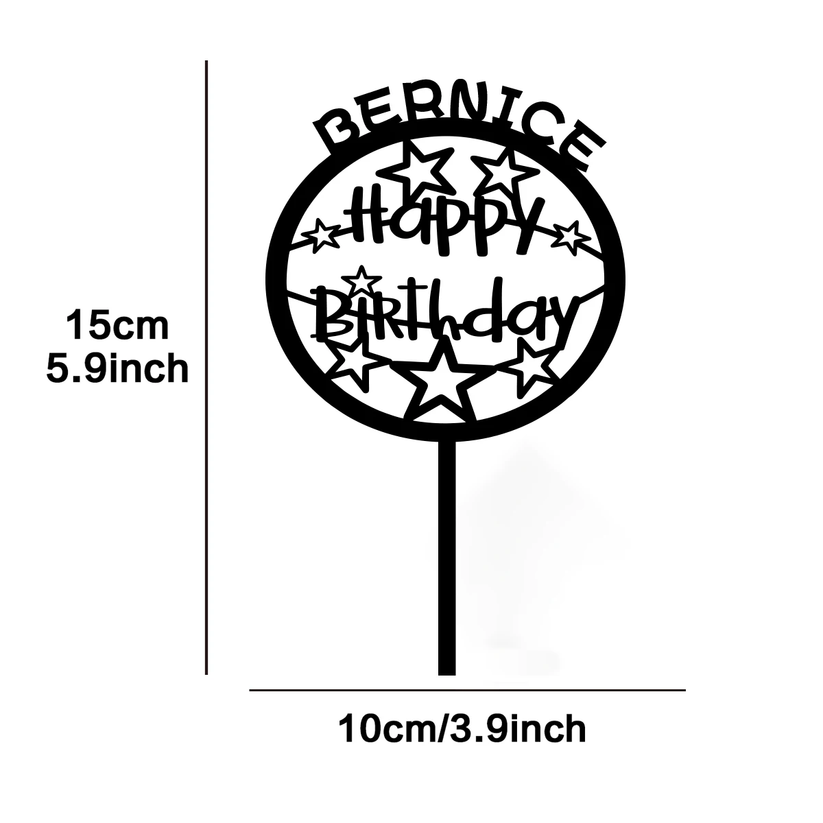 1PC Affordable Party-style Happy Birthday wishes Custom Text Cake Stand Bar Topper Supplies Gift For Her Gift Idea Couple - view 4