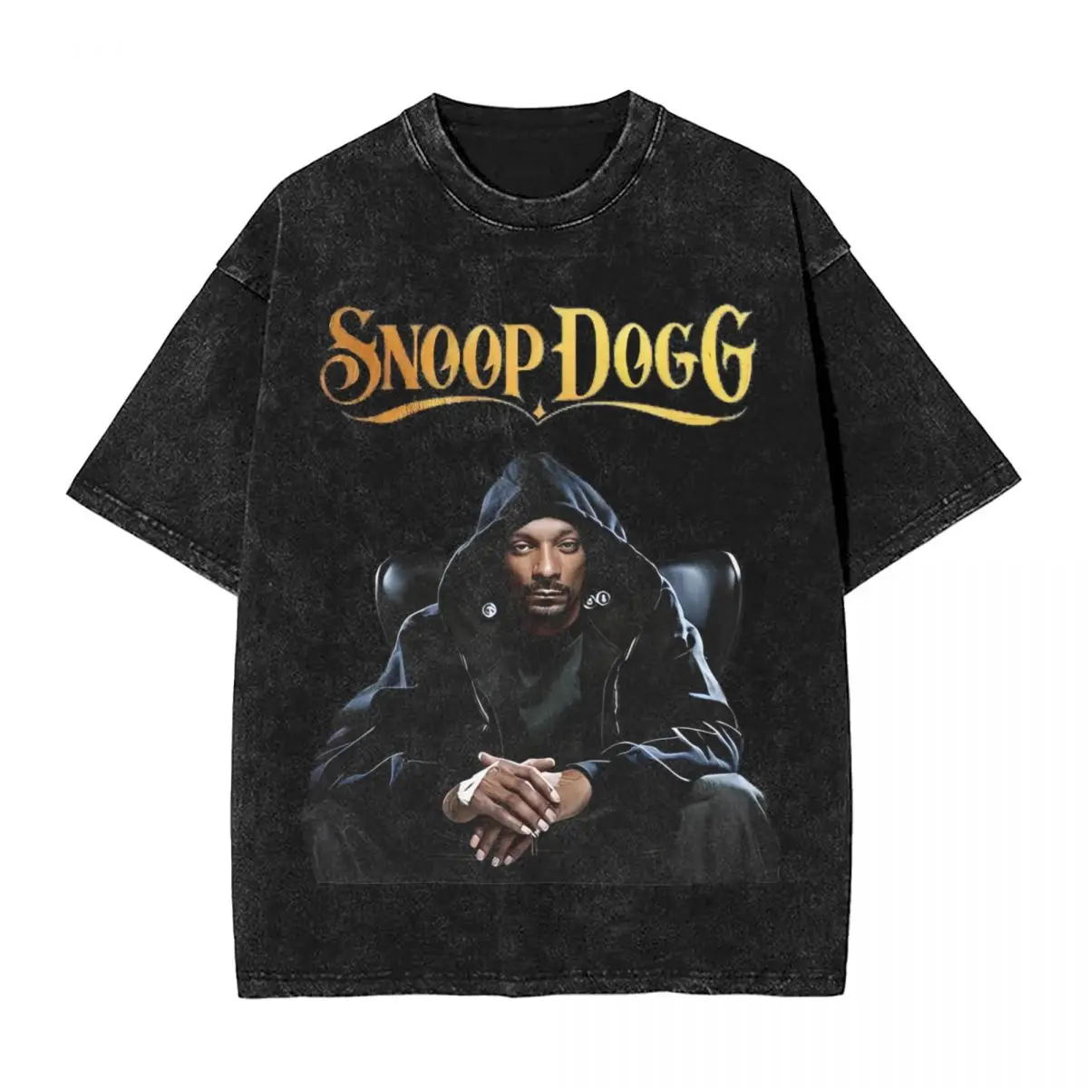 Rapper Snoop Dogg T Shirts Washed 100% Cotton Oversize T-Shirts 90s Music Retro for Men Women Tops Streetwear Printed Tee Shirt