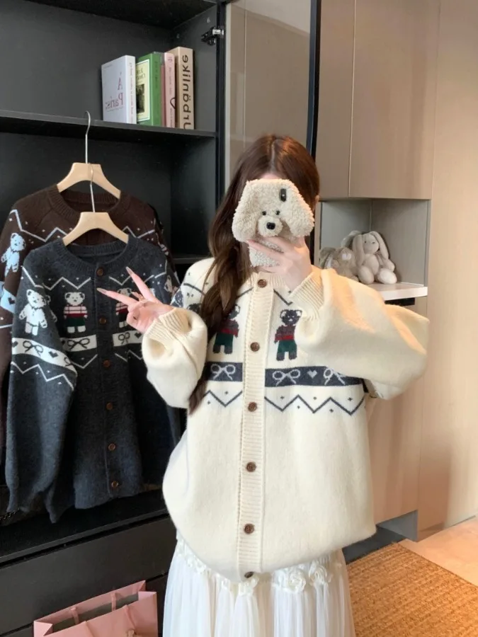 

plus Size Women's Vintage Knitted Sweater Jaet Loose Fit Autumn Winter New Sle Slimming Agel Versatile Knitwear Top Tr...