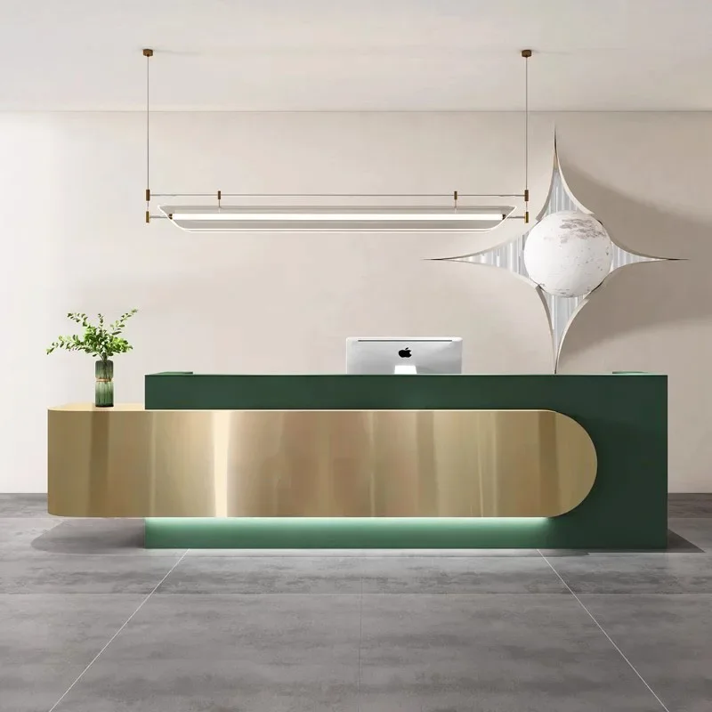 

Modern Reception Desk Bar Counter Cashier Table Check Out Standing Cabinet Front Desk Console Mostrador Recepcion Bar Furniture