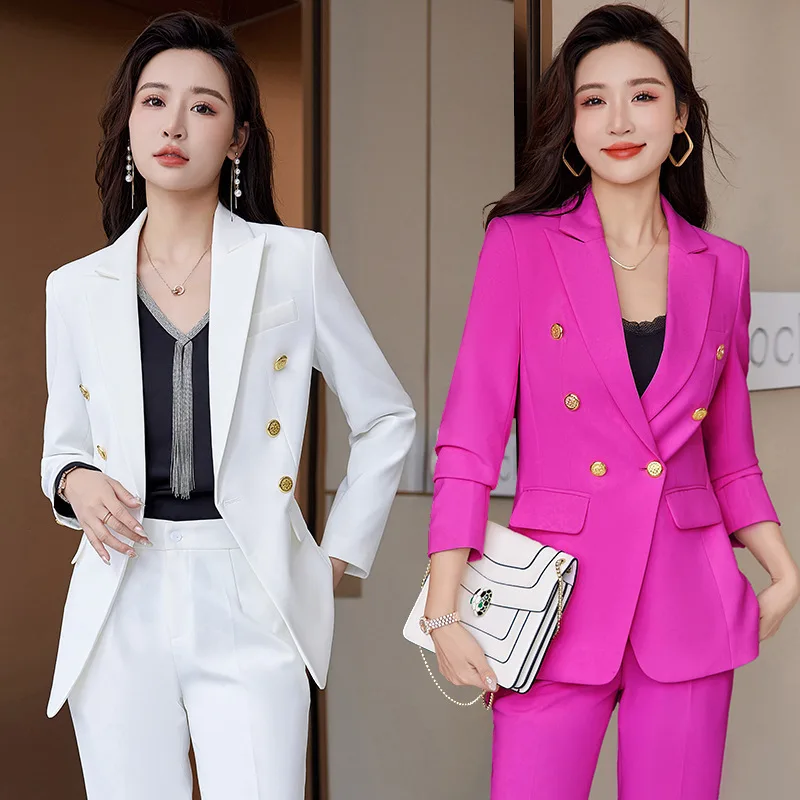 

High-End Suit Design White Suit Suit Jacket Women's Business Wear Temperament Goddess Style Broadcasting Host Ol