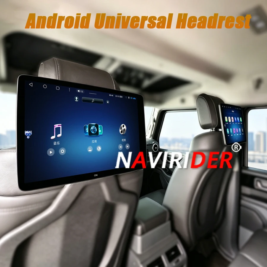 

Android Universal Headrest 13.3/14 Inch Car Rear Seat Entertainment Touch Screen Wireless CarPlay TV GPS 4G WiFi BT Android Auto
